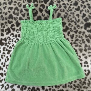 2006 Old Navy Terrycloth Swim Coverup Dress in Green Size 6-12 months
